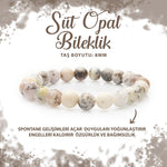 SERTİFİKALI Süt Opal 8mm Doğal Taş Bileklik