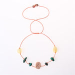 SERTİFİKALI Sitrin, Rodokrozit, Hakiki Turkuaz  Orjinal ( Taşlar) Doğaltaş Halhal 6 mm, B930