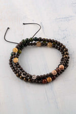 Sertifikalı Koç Burcu Doğal Taş Kolye (Yeşim-Rutilli Kuvars-Jasper-Pirit-Kan Taşı-Sitrin-Akik)