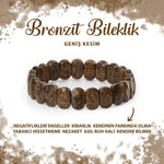 SERTİFİKALI Bronzit Doğal Taş Geniş Kesim Bileklik