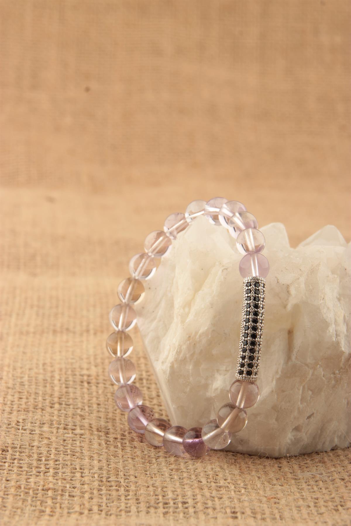 SERTİFİKALI AMETRİN  Orjinal ( Taşlar) Doğaltaş BİLEKLİK 8mm