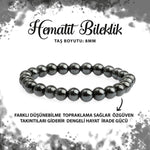 SERTİFİKALI Hematit 8mm Doğal Taş Bileklik