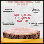 SERTİFİKALI Pembe Kuvars  Orjinal ( Taşlar) Doğaltaş Bileklik 6 mm - B840