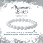 SERTİFİKALI Akuamarin 8mm Doğal Taş Bileklik