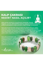 SERTİFİKALI Kalp Çakrası Doğal Taş Geniş Kesim Bileklik