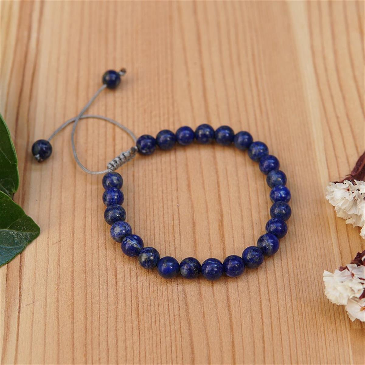 SERTİFİKALI Mavi Lapis  Orjinal ( Taşlar) Doğaltaş Bileklik   - 4mm