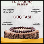 SERTİFİKALI Lal  Orjinal ( Taşlar) Doğaltaş Bileklik 6 mm - B833