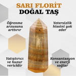 SERTİFİKALI Sarı Florit  Orjinal ( Taşlar) Doğaltaş Piramit 7 cm, 93 gr, D005