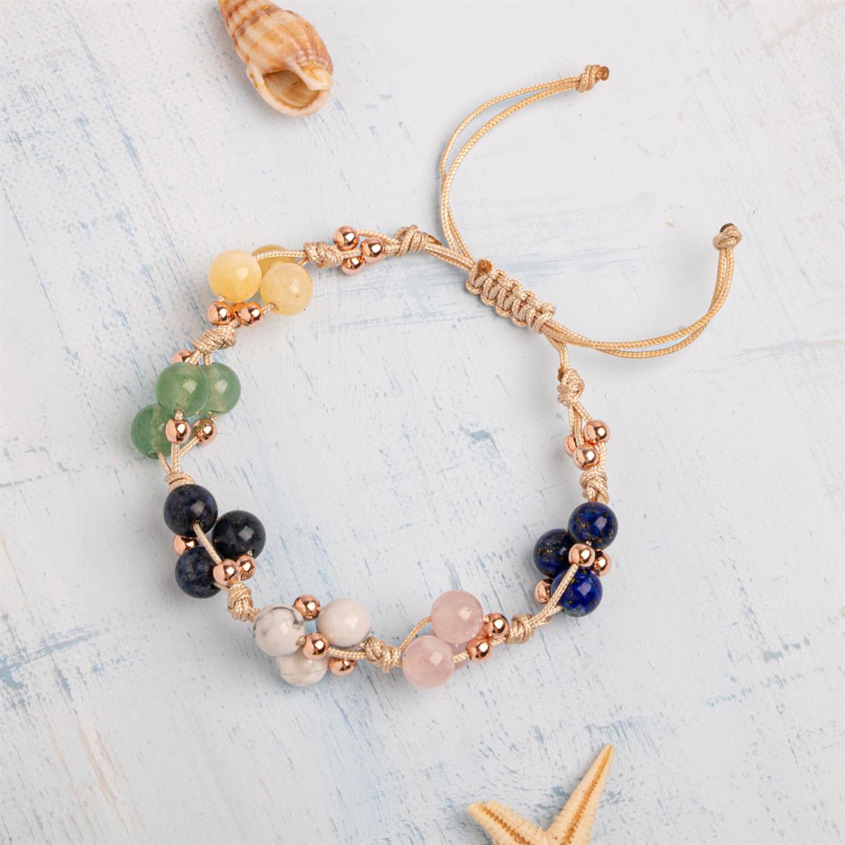 Sertifikalı Başarı Bilekliği Lapis Lazuli, Sodalit, Yeşim, Aventurin Doğal Taşlı %100 El İşçiliği