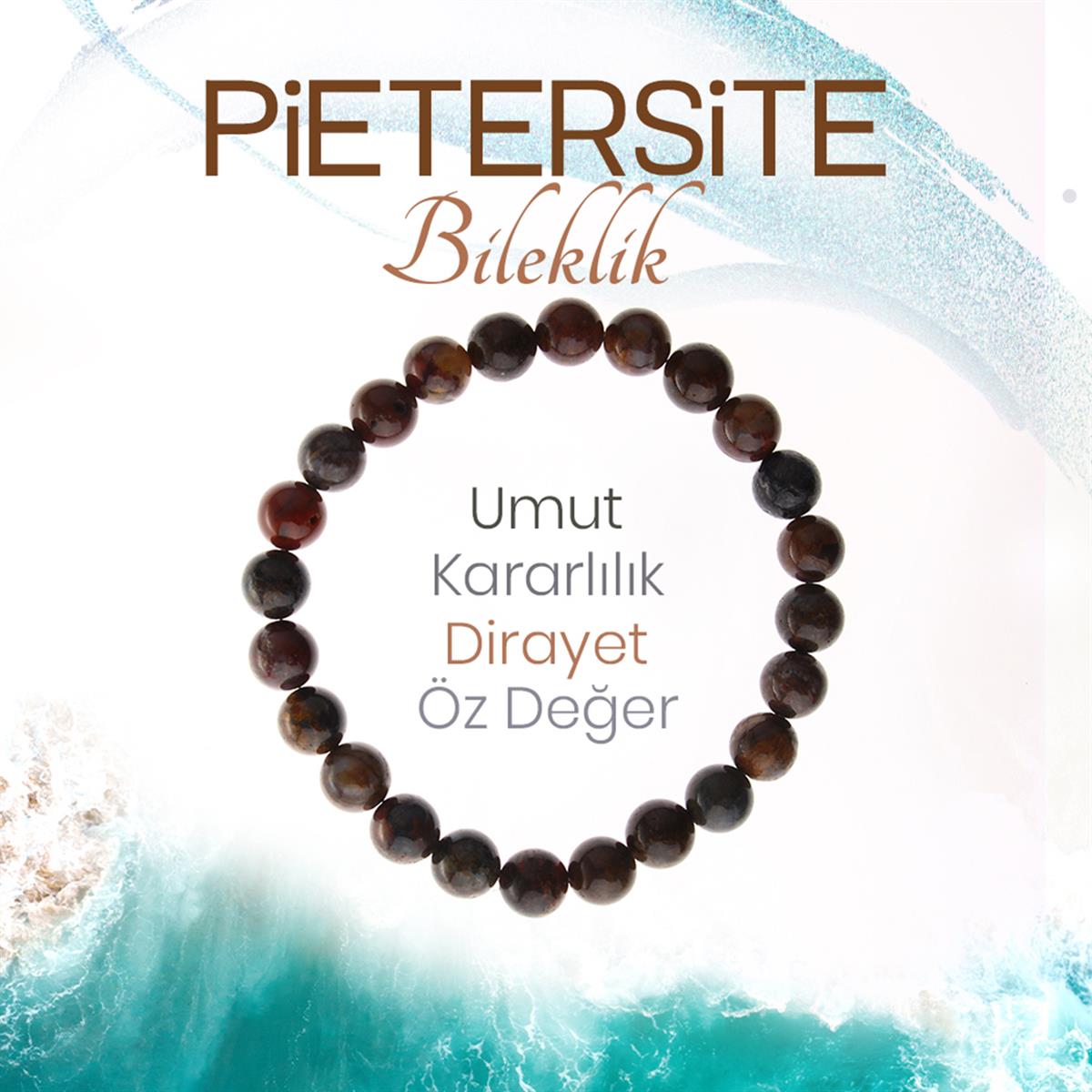 SERTİFİKALI Pietersite  Orjinal ( Taşlar) Doğaltaş Bileklik 8 mm, B997