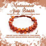 SERTİFİKALI Madagaskar Akiği 8mm Çift Sıra Makrome Doğal Taş Bileklik
