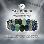 SERTİFİKALI Yay Burcu Doğal Taş Geniş Kesim Erkek Bileklik