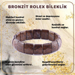 SERTİFİKALI Bronzit  Orjinal ( Taşlar) Doğaltaş Geniş Kesim Bileklik - B430