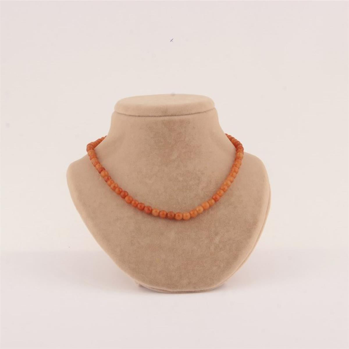 SERTİFİKALI Turuncu Aventurin  Orjinal ( Taşlar) Doğaltaş Kolye 6 mm, M046