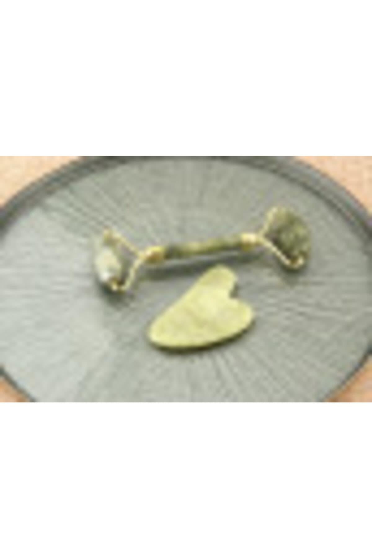 SERTİFİKALI Sertifikalı Tırtıklı Yeşim Masaj Taşı Roller Ve Yeşim Gua Sha Takım