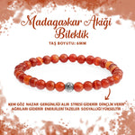 SERTİFİKALI Madagaskar Akiği 6mm Doğal Taş Bileklik