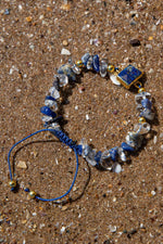 Sertifikalı Doğal Taşlı Rahat Uyku Bilekliği, 925 Ayar Gümüş, Lapis Lazuli, Kristal Kuvars