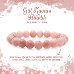 SERTİFİKALI Pembe Kuvars 8mm Doğal Taş Bileklik