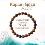 SERTİFİKALI Kaplan Gözü  Orjinal ( Taşlar) Doğaltaş Bileklik 8 mm, B974