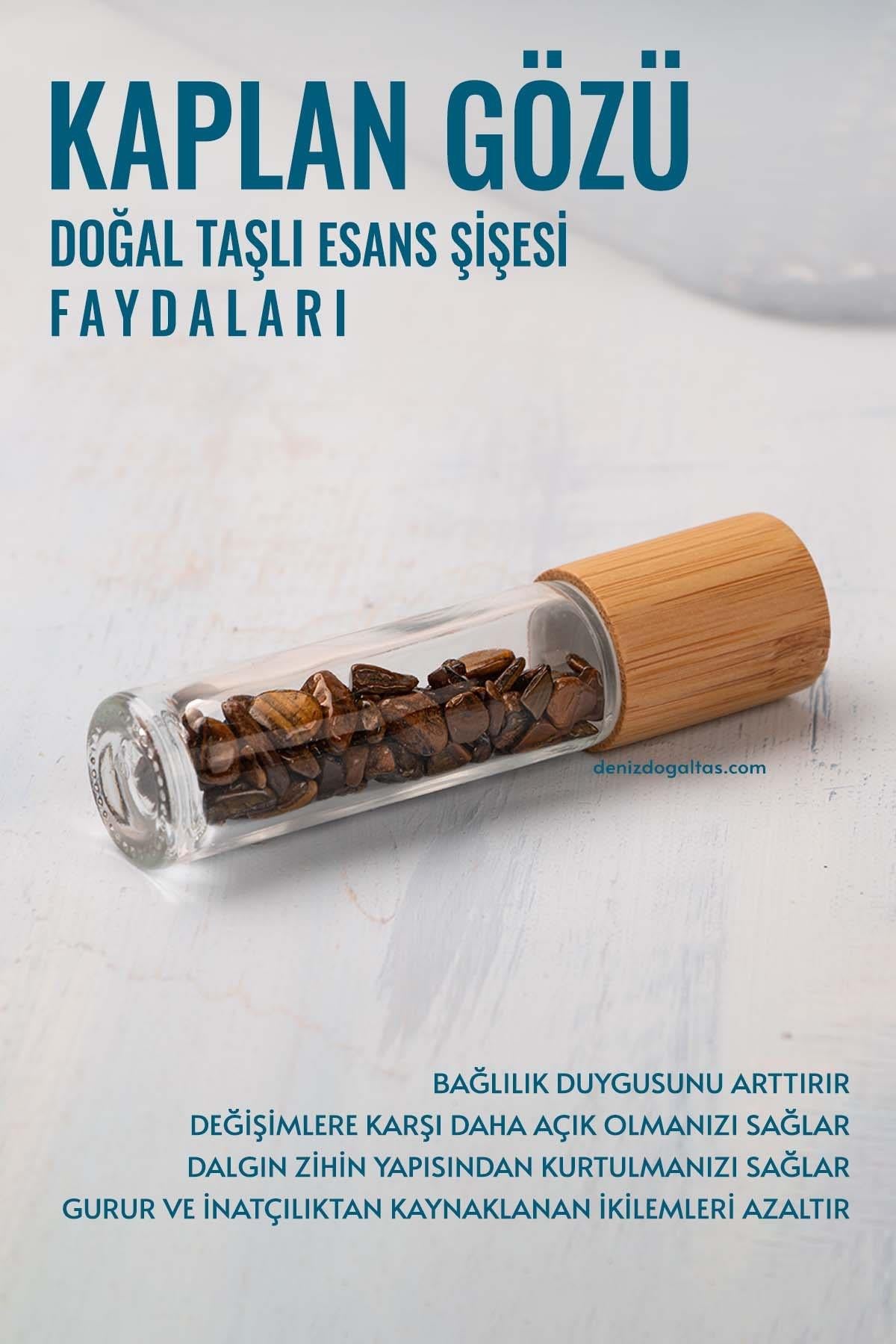 Sertifikalı Kaplan Gözü Doğal Taşlı Esans Şişesi 10cc ( Kendi Kokunu Doldur ve Kullan)