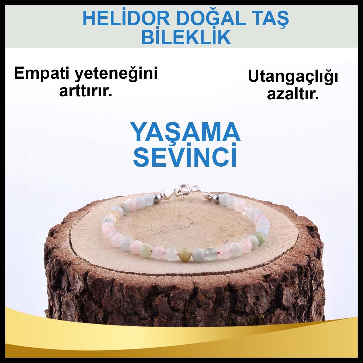 SERTİFİKALI Helidor  Orjinal ( Taşlar) Doğaltaş Bileklik 3 mm - B813