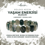 SERTİFİKALI Yaşam Enerjisi Doğal Taş Geniş Kesim Bileklik