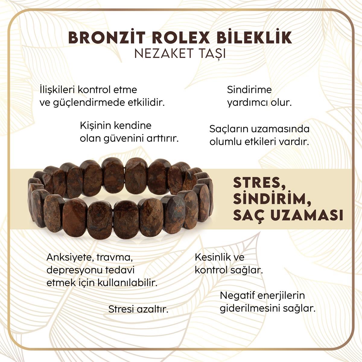 SERTİFİKALI Bronzit  Orjinal ( Taşlar) Doğaltaş Bileklik  B717