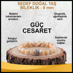 SERTİFİKALI Sedef  Orjinal ( Taşlar) Doğaltaş Bileklik 8 mm - B876
