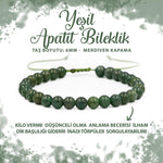 SERTİFİKALI Yeşil Apatit 6mm Merdiven Kapama Doğal Taş Bileklik