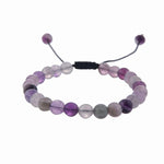 SERTİFİKALI Mor Renkli Florit  Orjinal ( Taşlar) Doğaltaş Bileklik   - 6mm