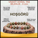 SERTİFİKALI Unakit  Orjinal ( Taşlar) Doğaltaş Bileklik 8 mm - B513