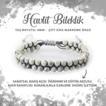 SERTİFİKALI Havlit 4mm Çift Sıra Doğal Taş Bileklik