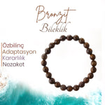 Bronzit Doğaltaş Bileklik, Fasetli Bronzit Doğal Taş Kendine Güven Bileklik B1047 (8mm-18cm)