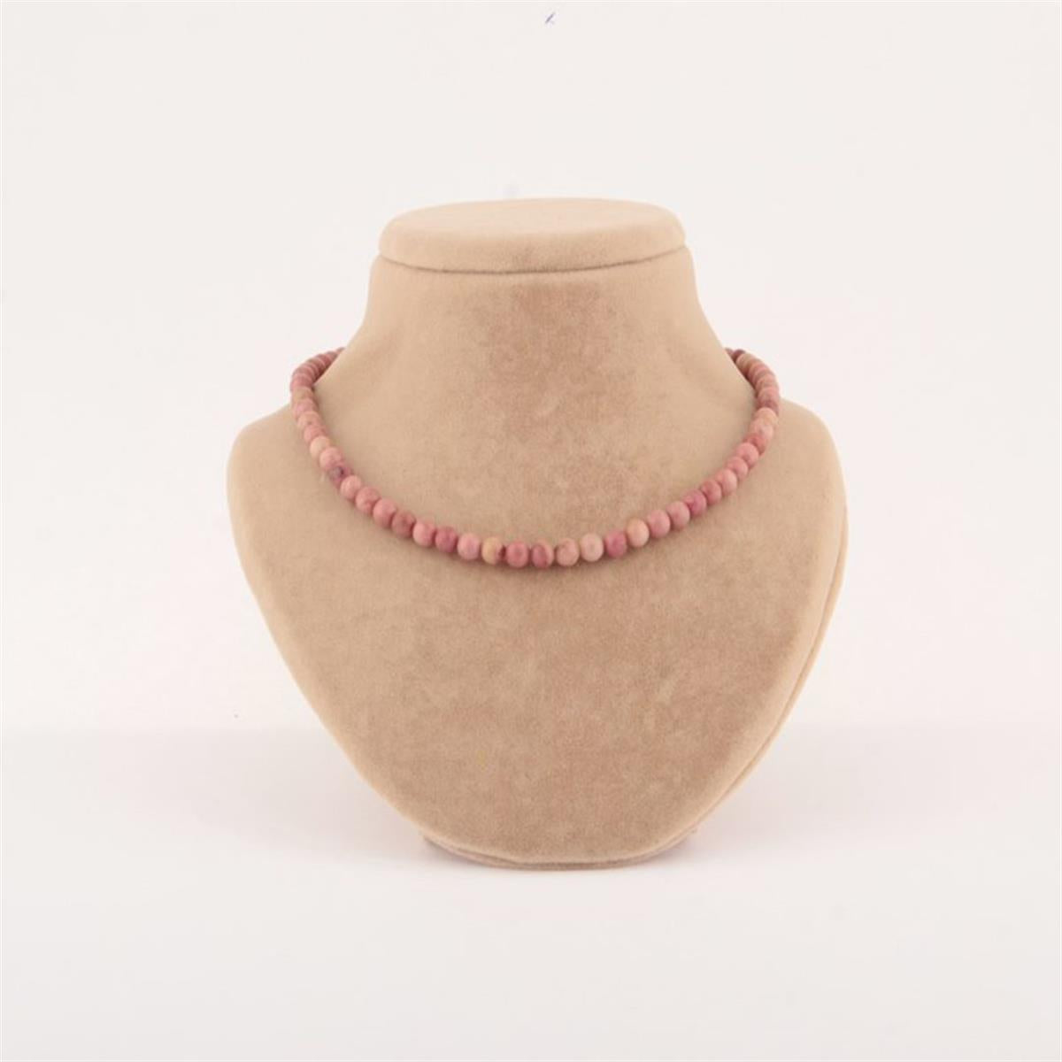 SERTİFİKALI Pembe Jasper  Orjinal ( Taşlar) Doğaltaş Kolye 6 mm, M168