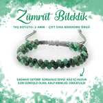 SERTİFİKALI Zümrüt 3-4mm Çift Sıra Doğal Taş Bileklik