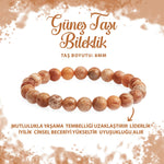 SERTİFİKALI Güneş Taşı 8mm Doğal Taş Bileklik