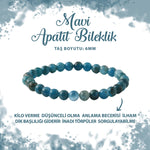 SERTİFİKALI Mavi Apatit 6mm Doğal Taş Bileklik