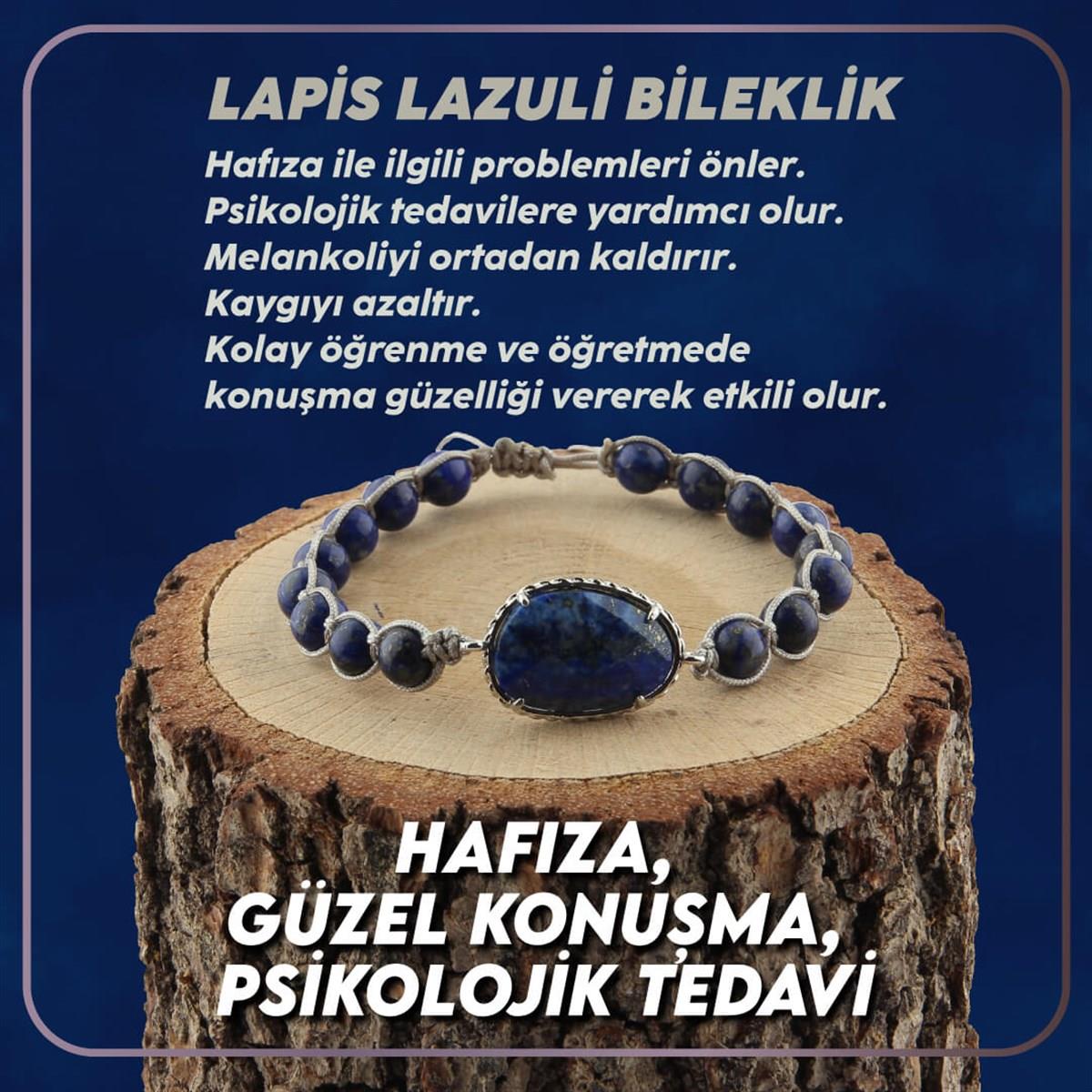 SERTİFİKALI Lapis Lazuli  Orjinal ( Taşlar) Doğaltaş Bileklik 6 mm B110