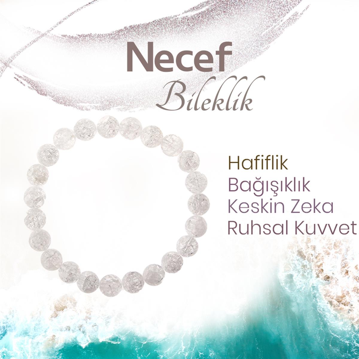 SERTİFİKALI Necef  Orjinal ( Taşlar) Doğaltaş Bileklik 8 mm, B993