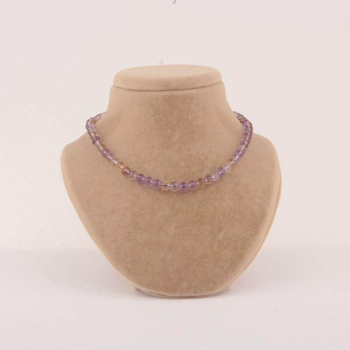 SERTİFİKALI Ametrin  Orjinal ( Taşlar) Doğaltaş Kolye 6 mm, M035