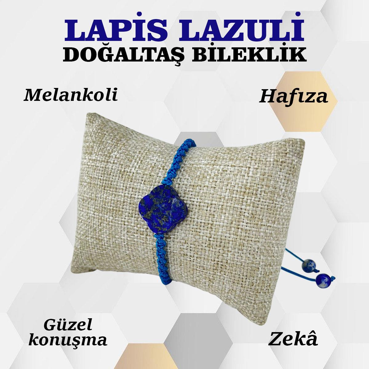 SERTİFİKALI Lapis Lazuli  Orjinal ( Taşlar) Doğaltaş Bileklik 15 mm, B887
