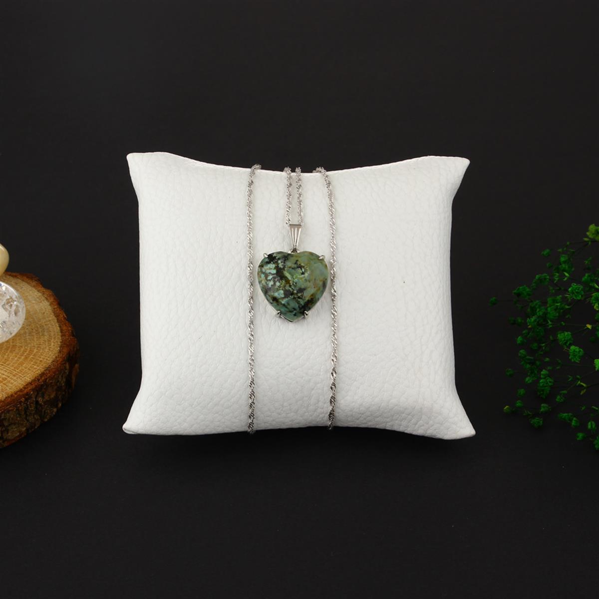 SERTİFİKALI Yeşim  Orjinal ( Taşlar) Doğaltaş Kalpli Kolye Ucu M439