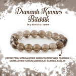 SERTİFİKALI Dumanlı Kuvars 10mm Doğal Taş Bileklik