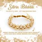 SERTİFİKALI Sitrin 8mm Çift Sıra Makrome Doğal Taş Bileklik