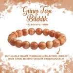 SERTİFİKALI Güneş Taşı 10mm Doğal Taş Bileklik