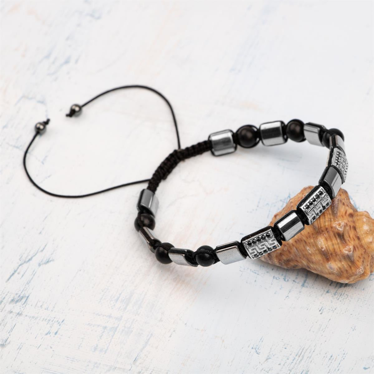 SERTİFİKALI Radyasyon Bilekliği Şungit Hematit Doğal Taşlı %100 El İşçiliği