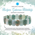 SERTİFİKALI Boğaz Çakrası Doğal Taş Geniş Kesim Bileklik