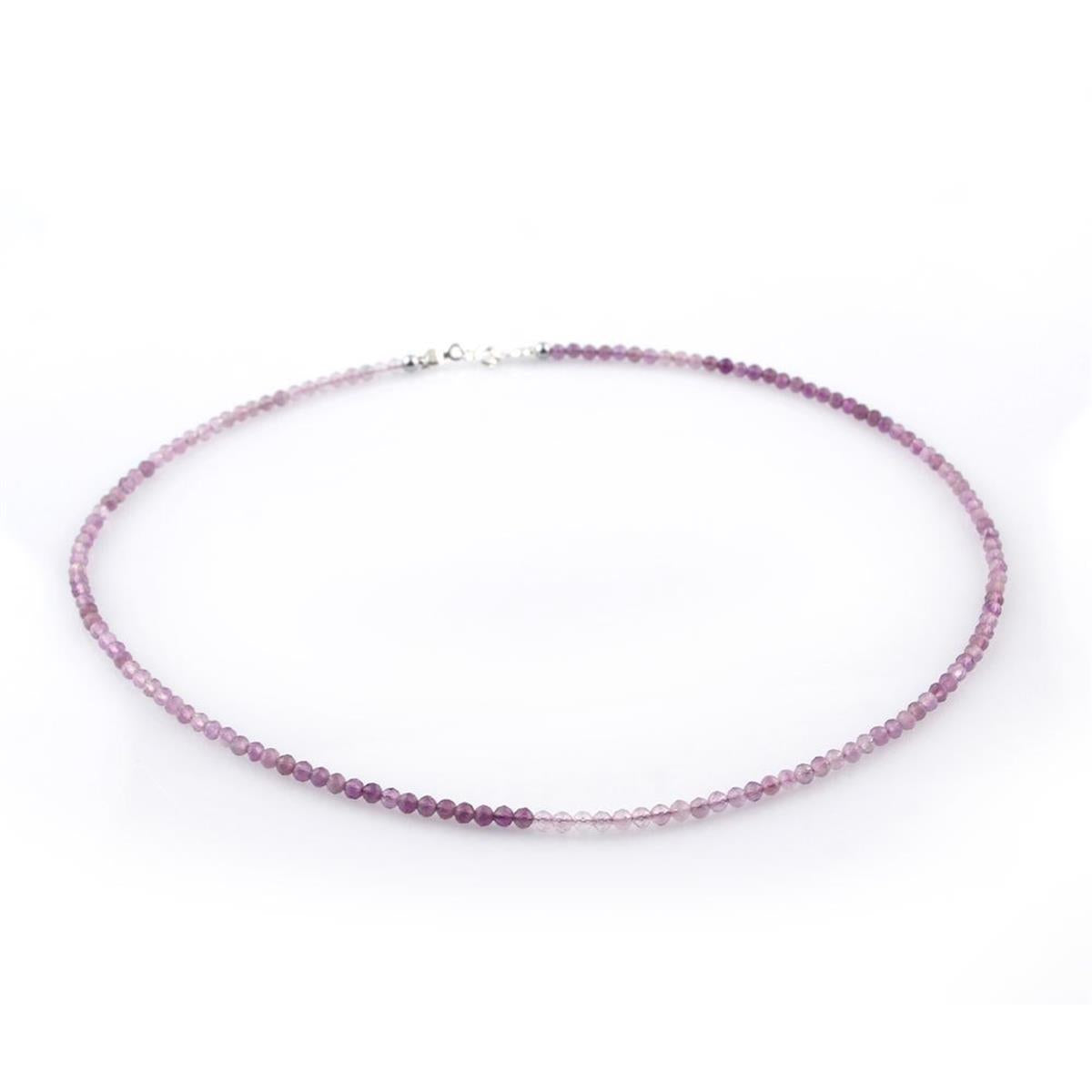 SERTİFİKALI Ametist  Orjinal ( Taşlar) Doğaltaş Kolye 40cm - 4mm