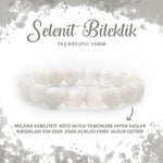 SERTİFİKALI Selenit 10mm Doğal Taş Bileklik