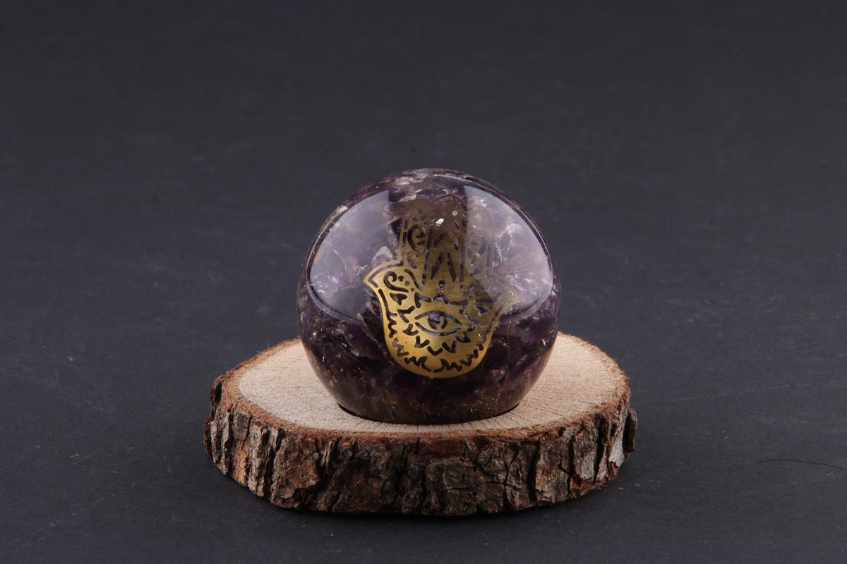 SERTİFİKALI Ametist  Orjinal ( Taşlar) Doğaltaş Küre 5 cm, D007